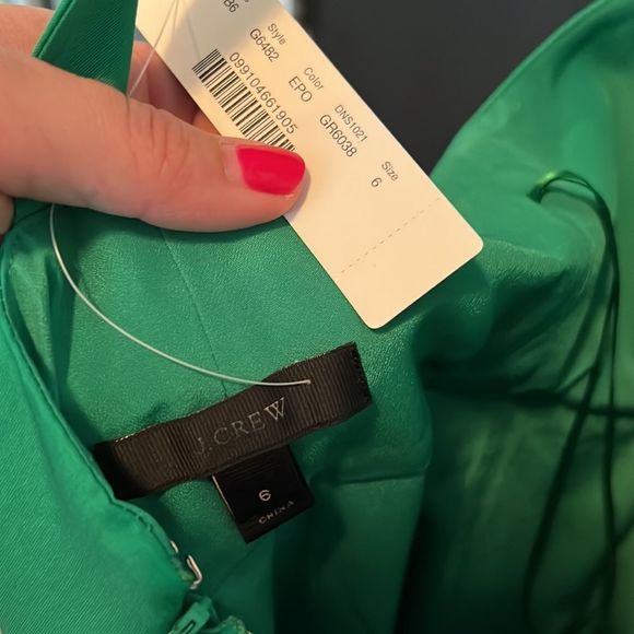 NWT j crew Kelly green peplum knee length dress - size 6 - Picture 3 of 3